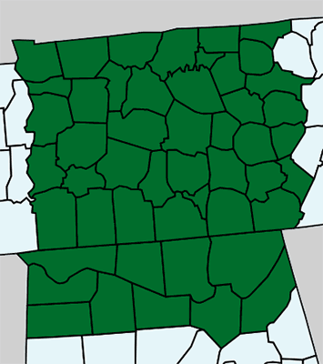 Middle TN, Nashville, Northern AL map