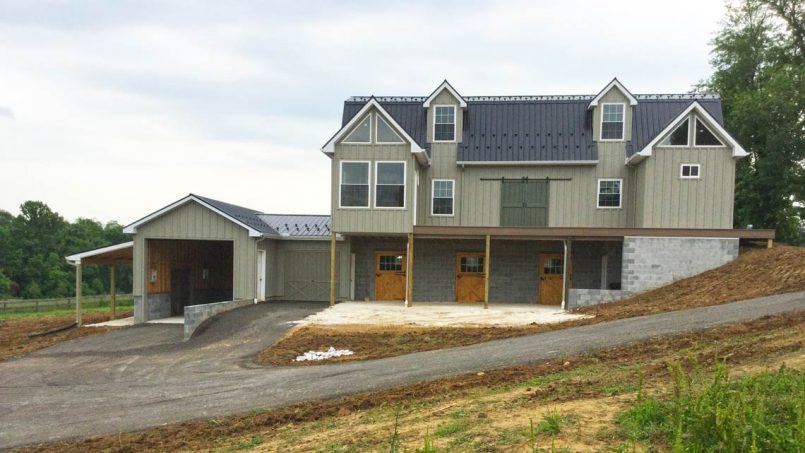 Horse barn front with level entrance western shore