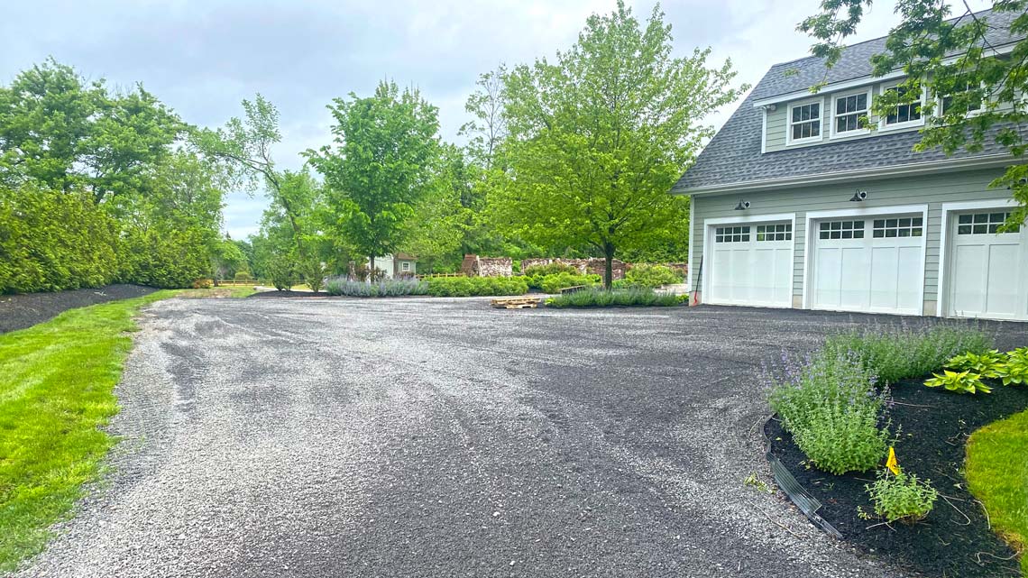 Gravel and concrete driveways