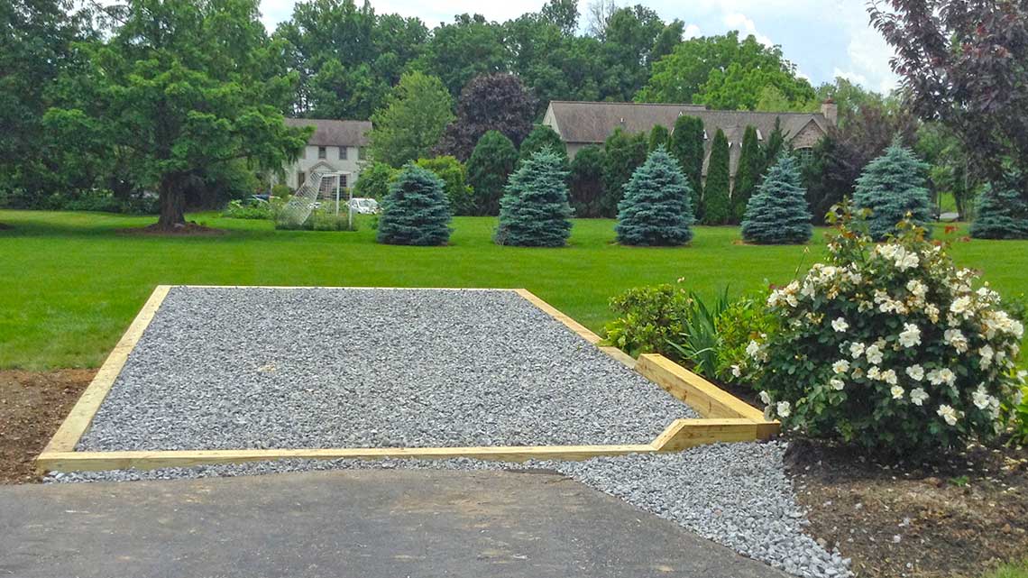 Lancaster PA stone base foundation with rim