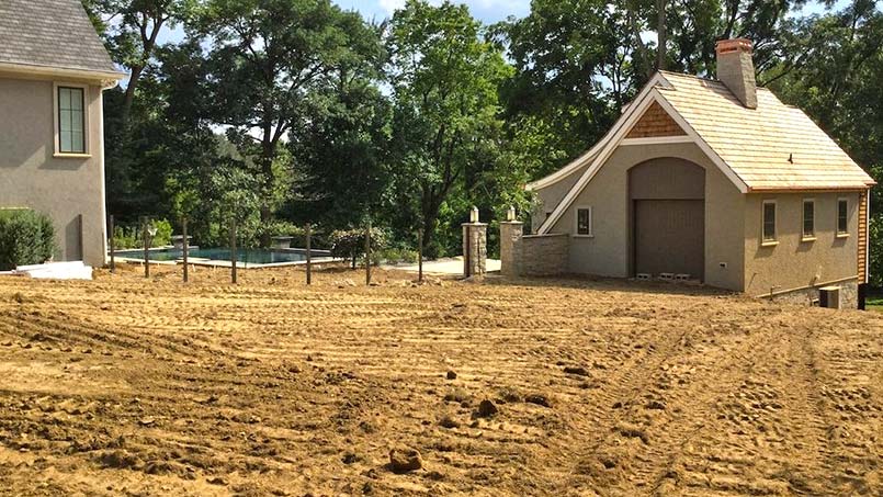 Regrading Landscape Around Pool House