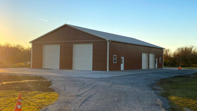 Finished grading and gravel driveway to new machine shed