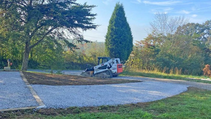 Driveway extension on Signature stone base foundation