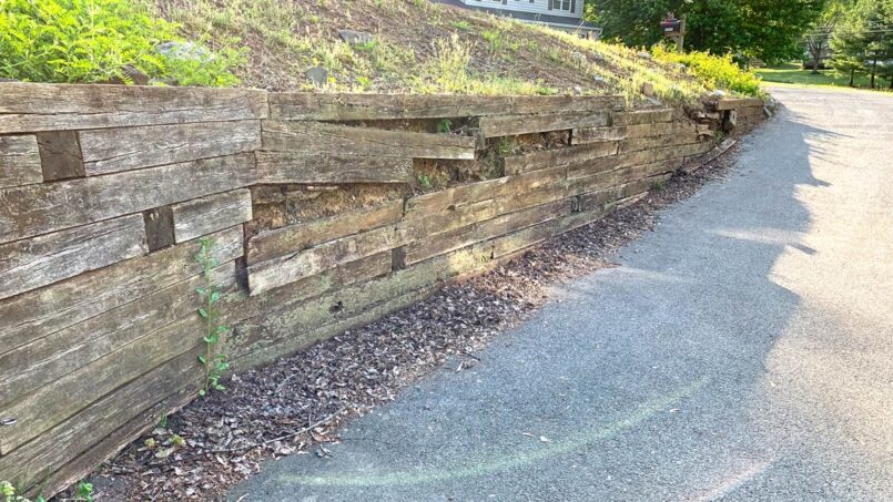 Old retaining wall to be replaced