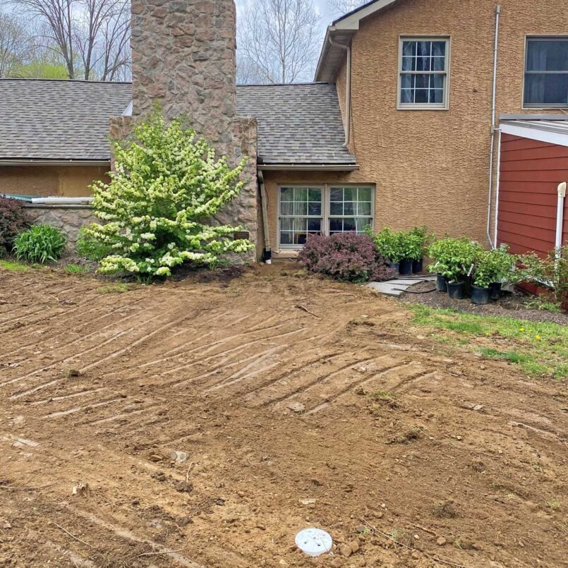 The completed French drain system