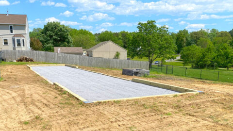 Bocce ball court excavation