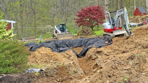 Building the French drain and trenches