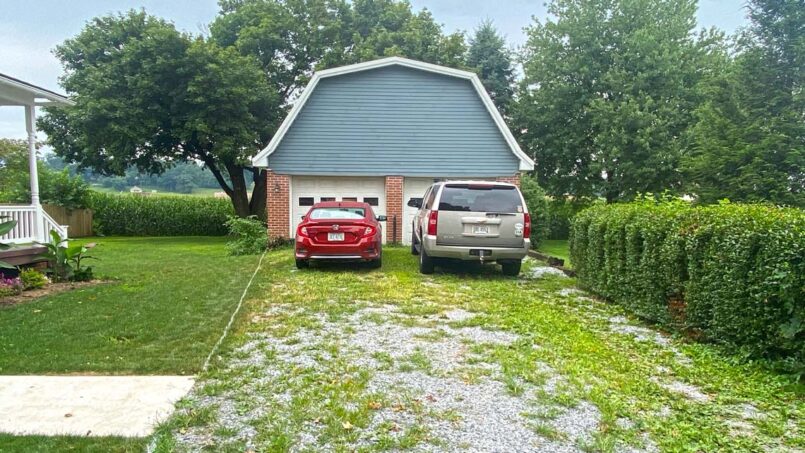 Concrete driveway before view