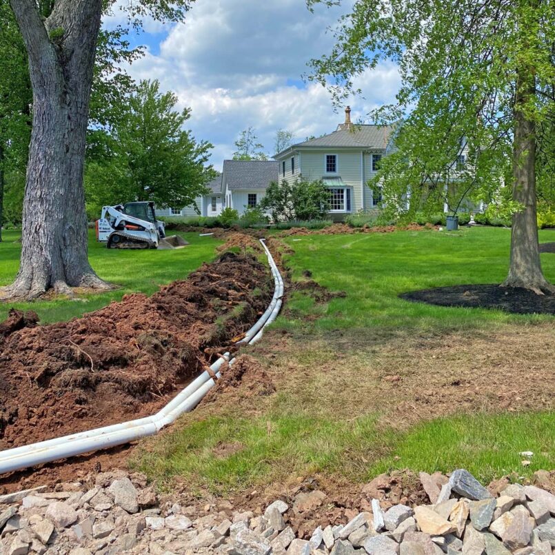 Storm water piping to the dry creek bed