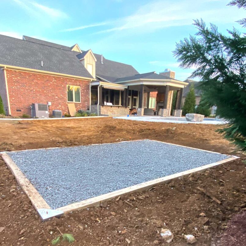 Signature stone base foundation rear view Brentwood TN