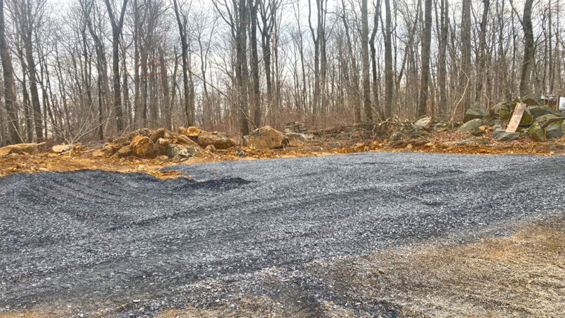 Pole barn leveled area