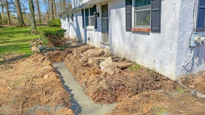 Concrete porch footers
