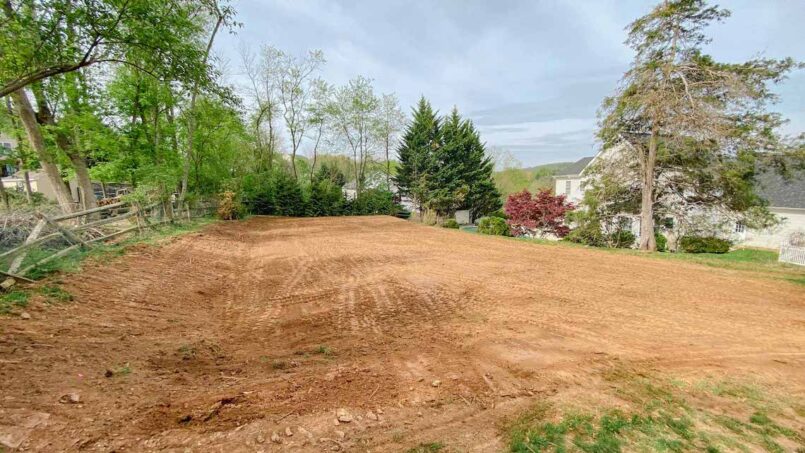 Excavation creates a level foundation