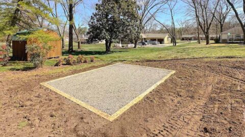 With the stone base foundation complete