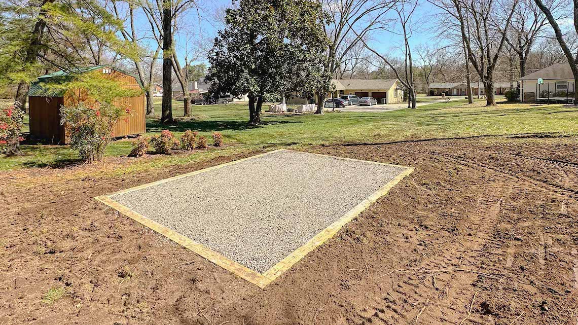 With the stone base foundation complete