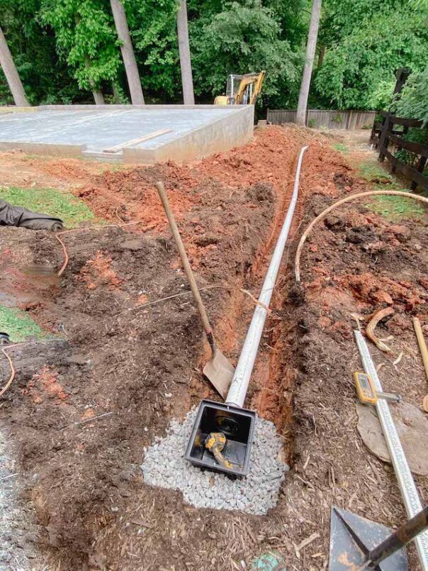 Once the concrete wall is in place