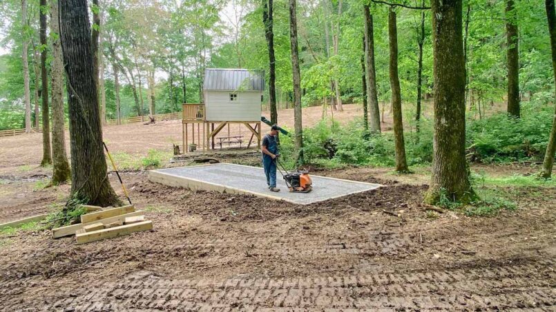 Grading around the new chicken coup