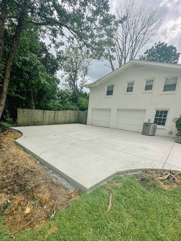 The freshly poured and leveled