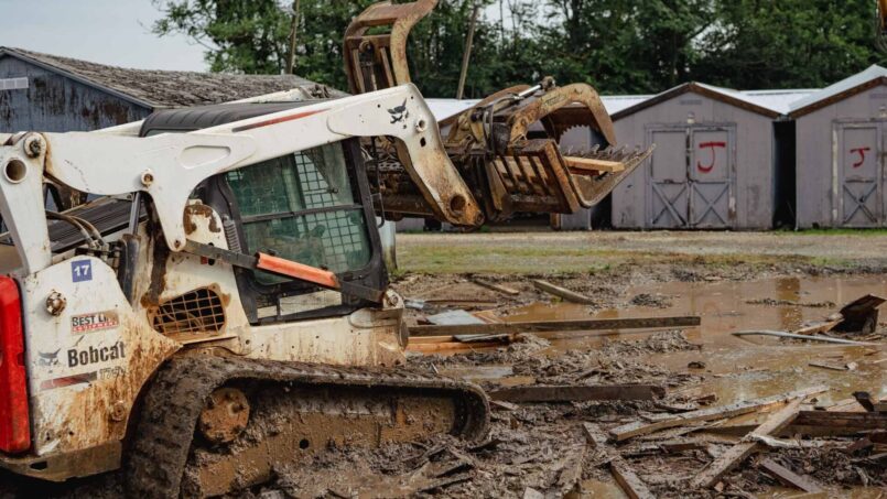 Removing the sheds took several days