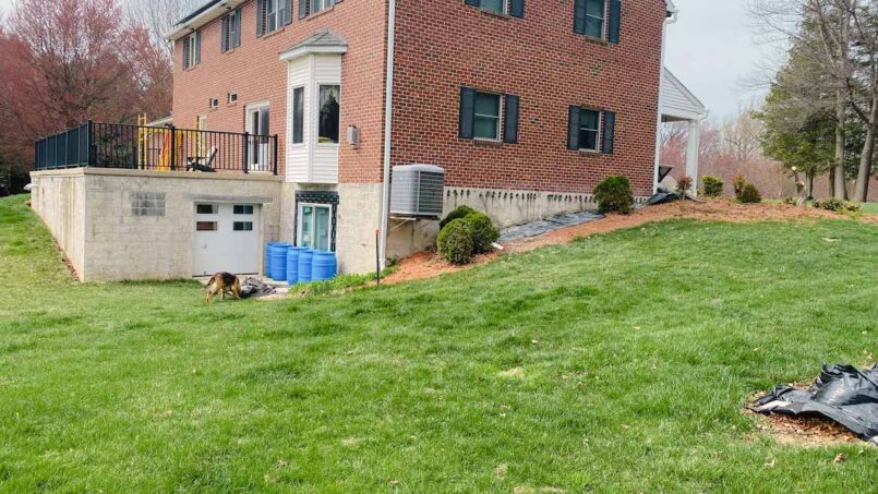 Storm Water Management & Rosetta Koda Wall West Grove PA 2 Before the new drainage system